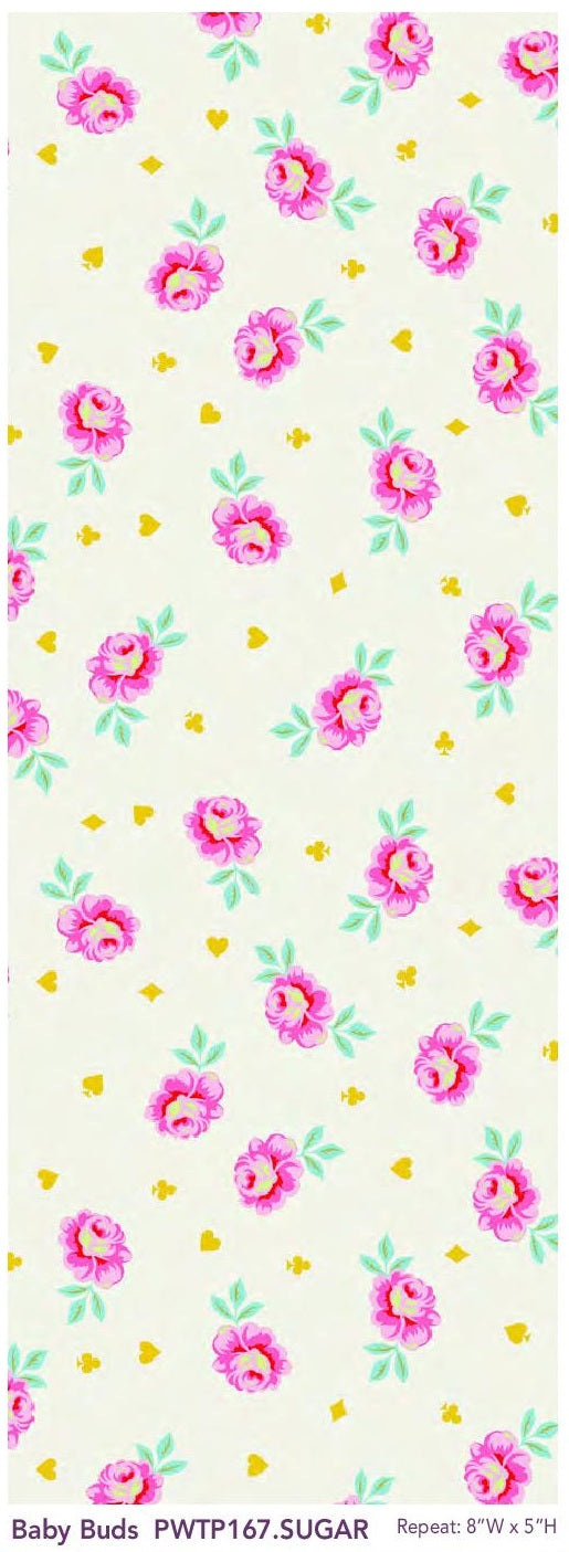 Baby Buds in Sugar - Curiouser & Curiouser by Tula Pink | PWTP167.SUGAR