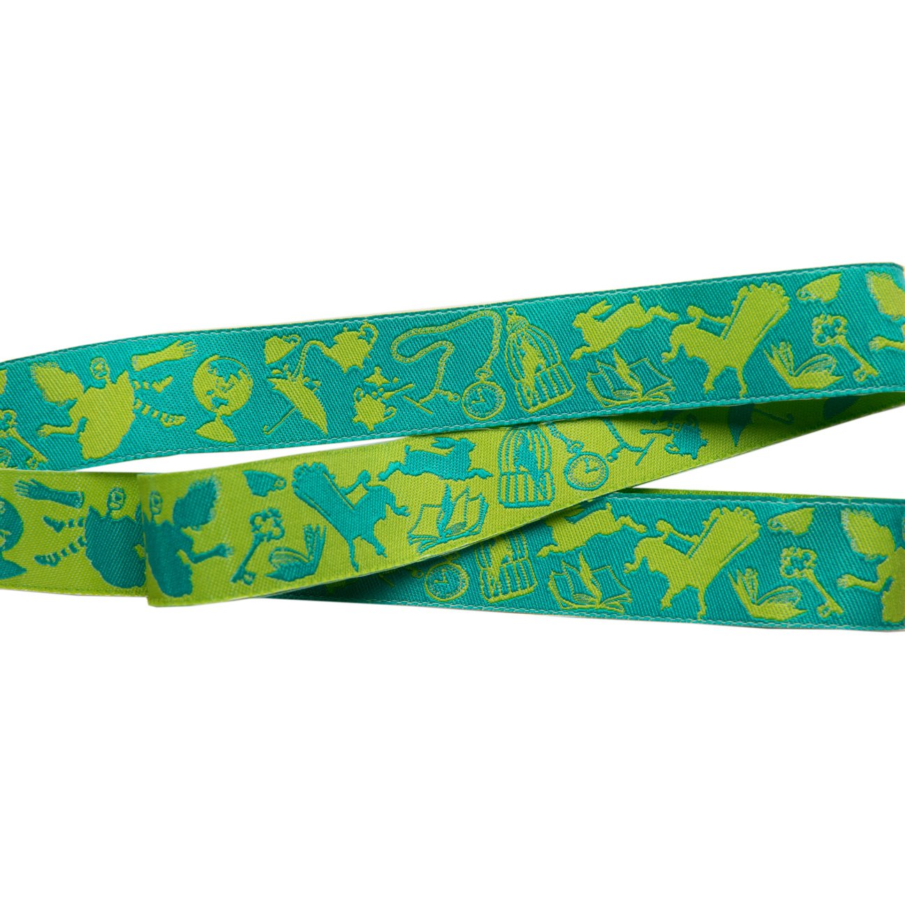 Down the Rabbit Hole Green 7-8in Tula Pink Curiouser & Curiouser Ribbon | TK-72/22mm col 1 | Sold by the Yard