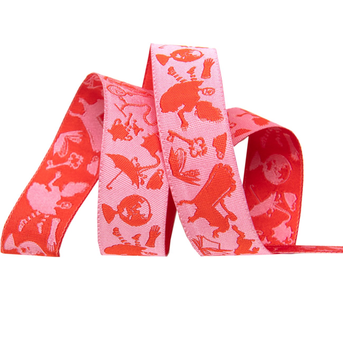Down the Rabbit Hole Pink 7-8in Tula Pink Curiouser & Curiouser Ribbon | TK-72/22mm col 2 | Sold by the Yard