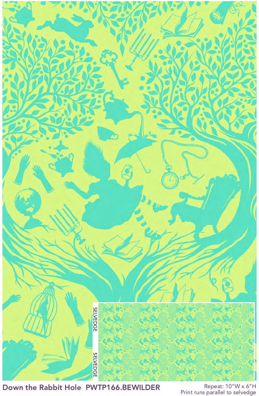 Down the Rabbit Hole in Bewilder - Curiouser & Curiouser by Tula Pink | PWTP166.BEWIL