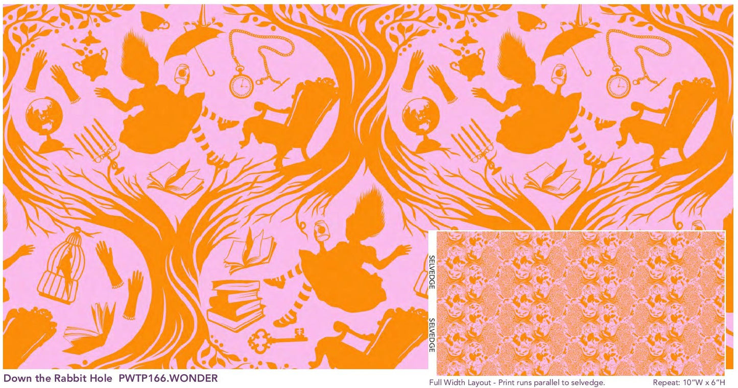 Down the Rabbit Hole in Wonder - Curiouser & Curiouser by Tula Pink | PWTP166.WONDE