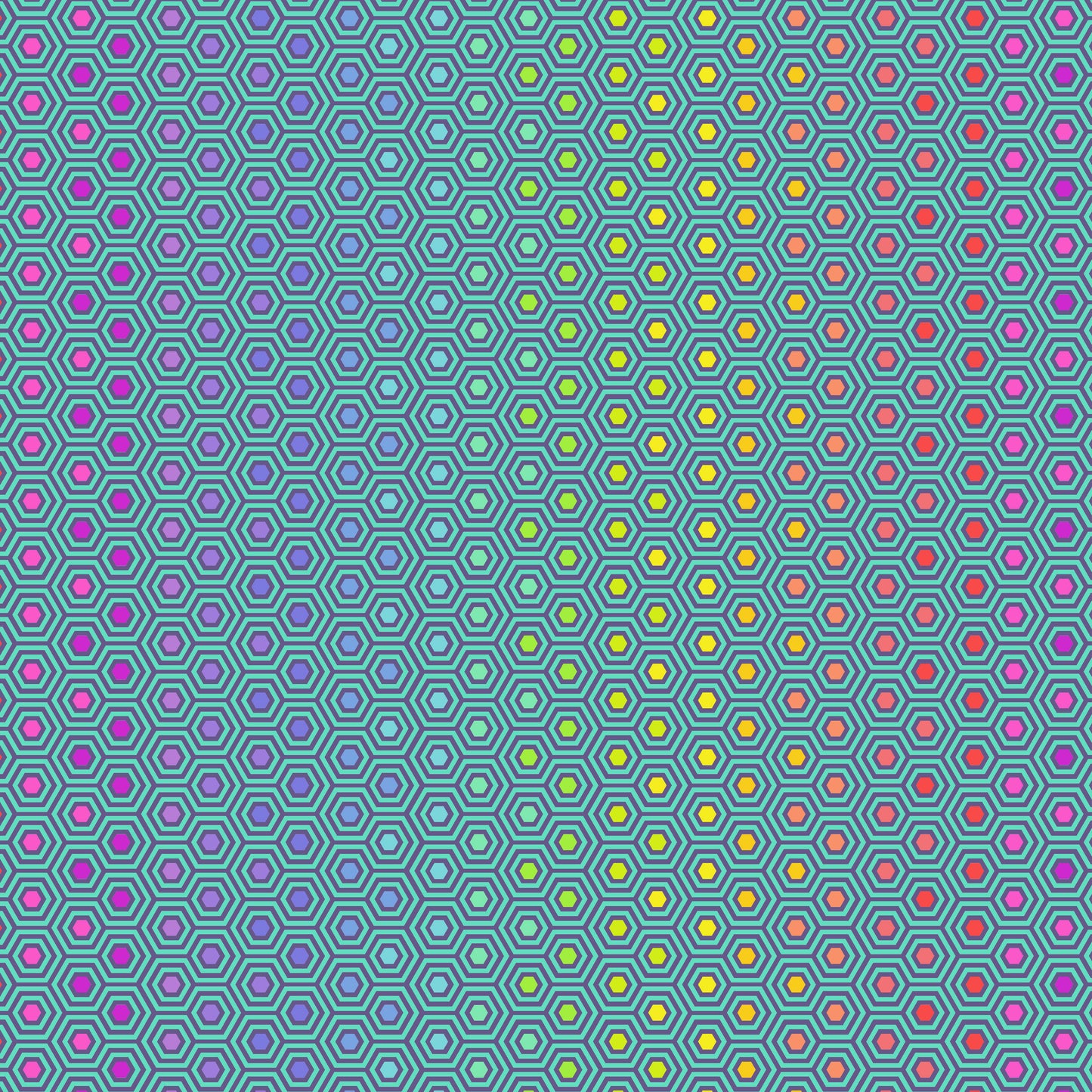 Hexy Rainbow in Peacock - Tula's True Colors by Tula Pink | PWTP151.PEACOCK