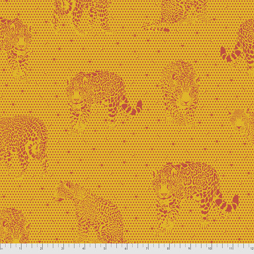 Daydreamer Lil Jaguars in Papaya by Tula Pink | PWTP174.PAPAYA