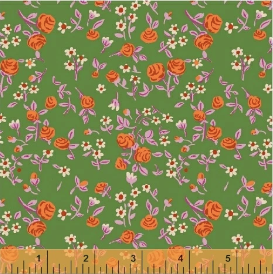 Mouse's Floral in Kelly - Trixie by Heather Ross | 50898-6
