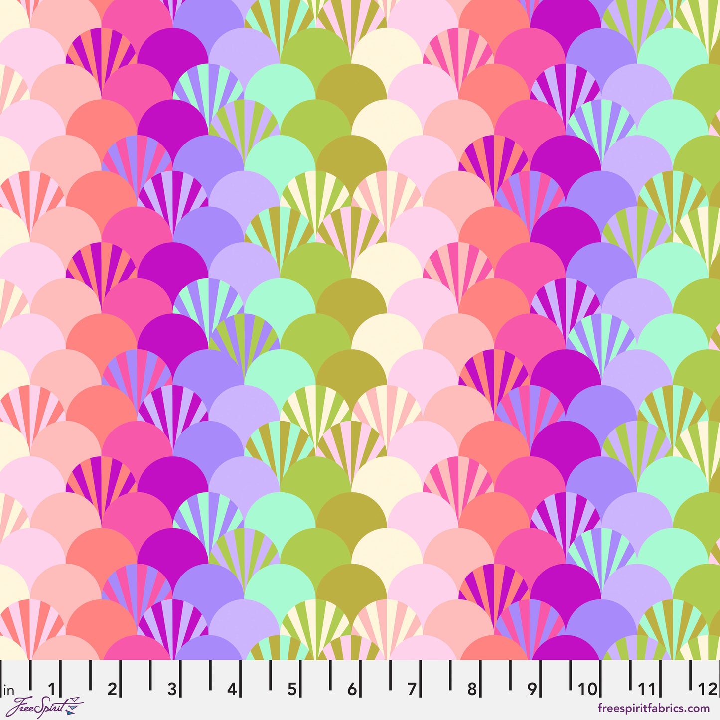 Parisville Fans in Sorbet - DeJa Vu by Tula Pink | PWTP190.SORBET