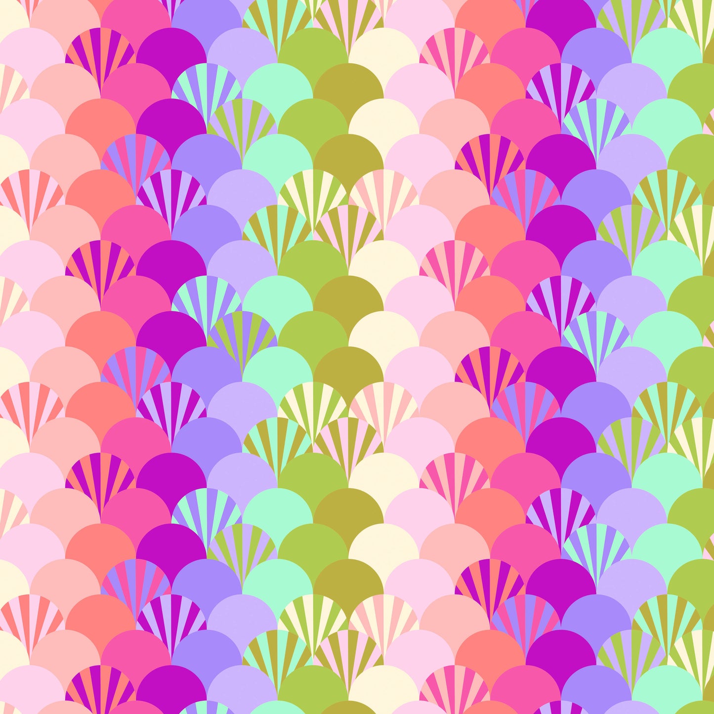 Parisville Fans in Sorbet - DeJa Vu by Tula Pink | PWTP190.SORBET