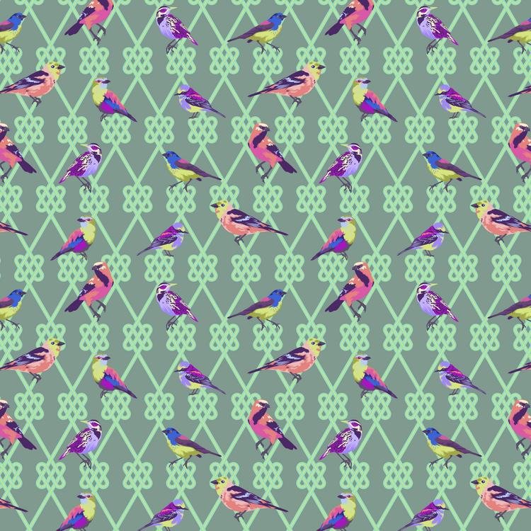 In a Finch in Dusk - Moon Garden by Tula Pink | PWTP198.DUSK