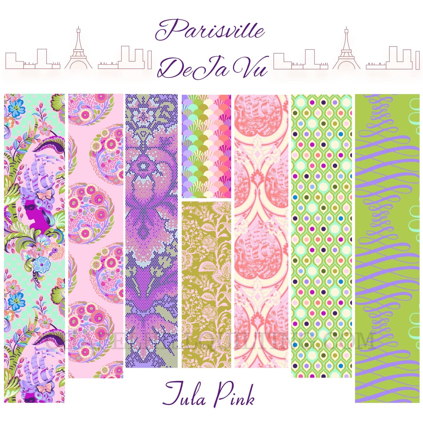 Parisville {Deja Vu} Fat Stack Bundle by Tula Pink | FB4FSTP.PARIS