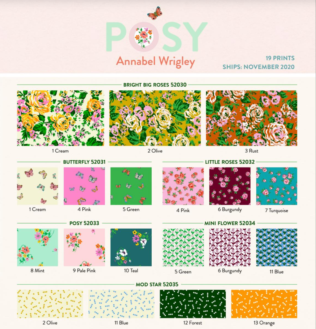 Posy Fat Quarter Bundle by Annabel Wrigley | POSYFQ-X