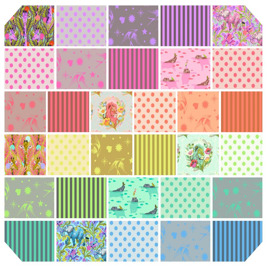 PREORDER - Everglow Full Yard Bundle by Tula Pink | FB4FYTP.EVERGLOW | Arriving 4/2023