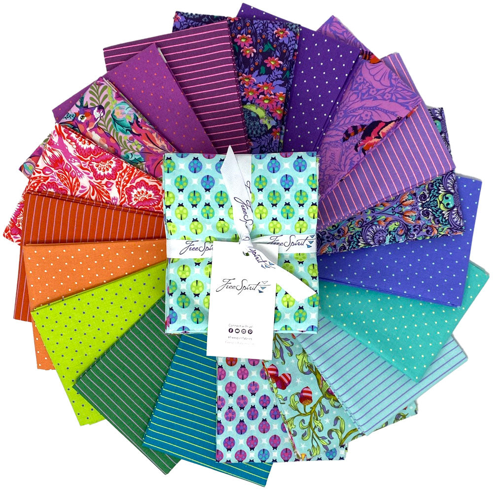 Tiny Beasts in Glimmer Fat Quarter Bundle By Tula Pink | FB4FQTP.GLIMMER