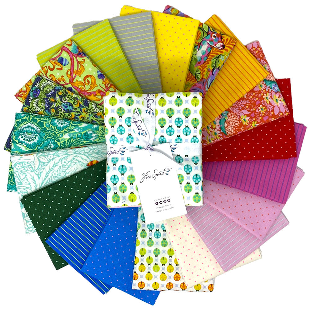 Tiny Beasts in Glow Fat Quarter Bundle By Tula Pink | FB4FQTP.GLOW