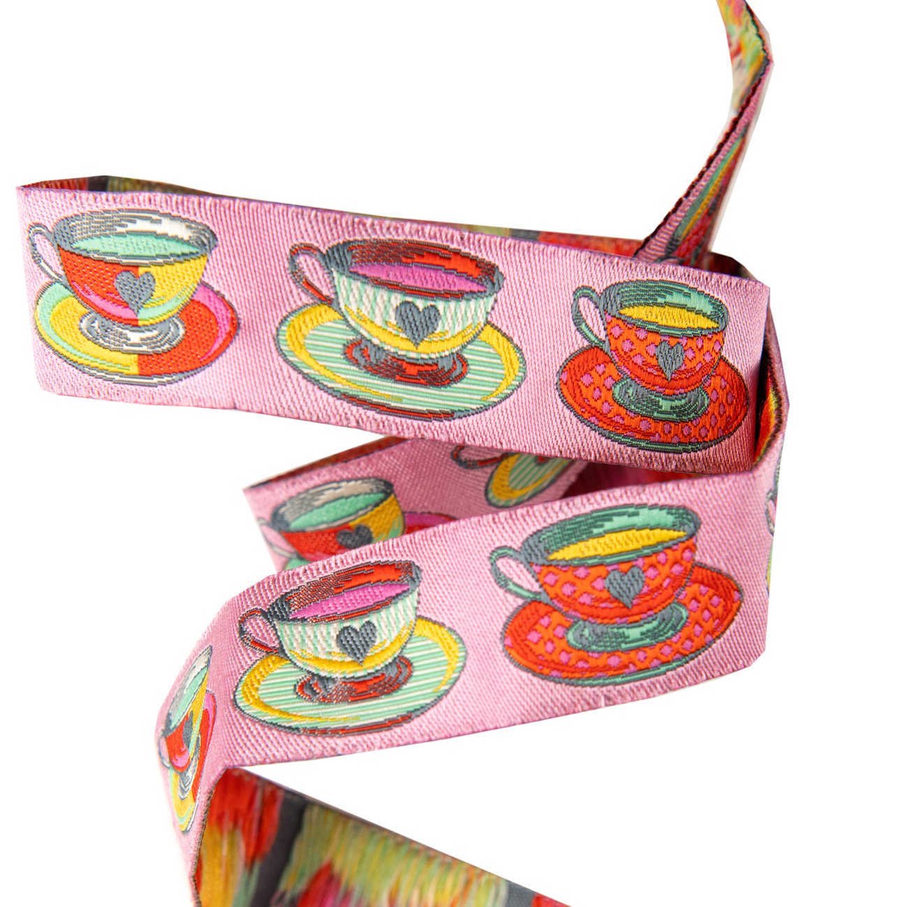 Tea Time Pink 7-8in Ribbon Curiouser & Curiouser by Tula Pink | TK-73/22mm col 2