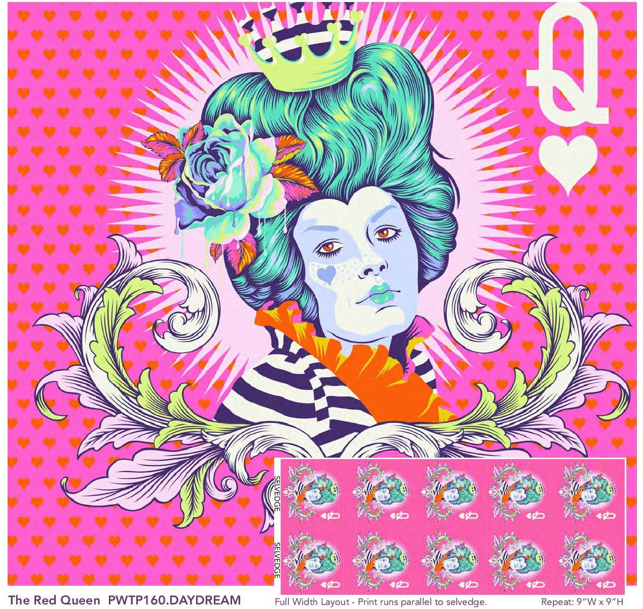 The Red Queen in Daydream - Curiouser & Curiouser by Tula Pink | PWTP160.DAYDREAM