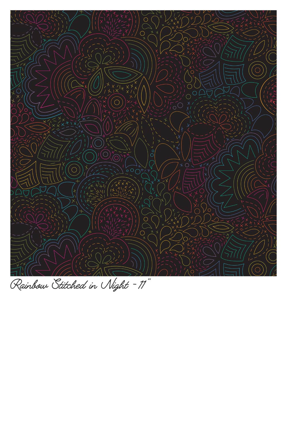 Rainbow Stitched in Night Art Theory by Alison Glass A-9702-C