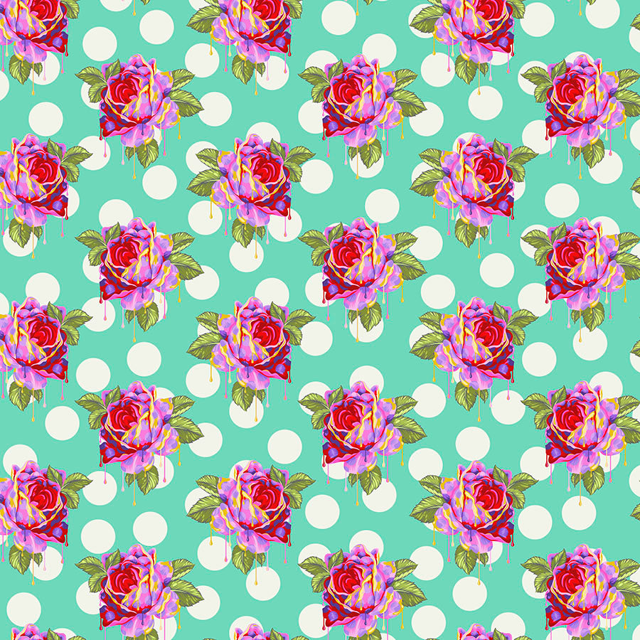 Painted Roses in Wonder - Curiouser & Curiouser by Tula Pink | PWTP161.WONDER | Chapel Hill Quilting