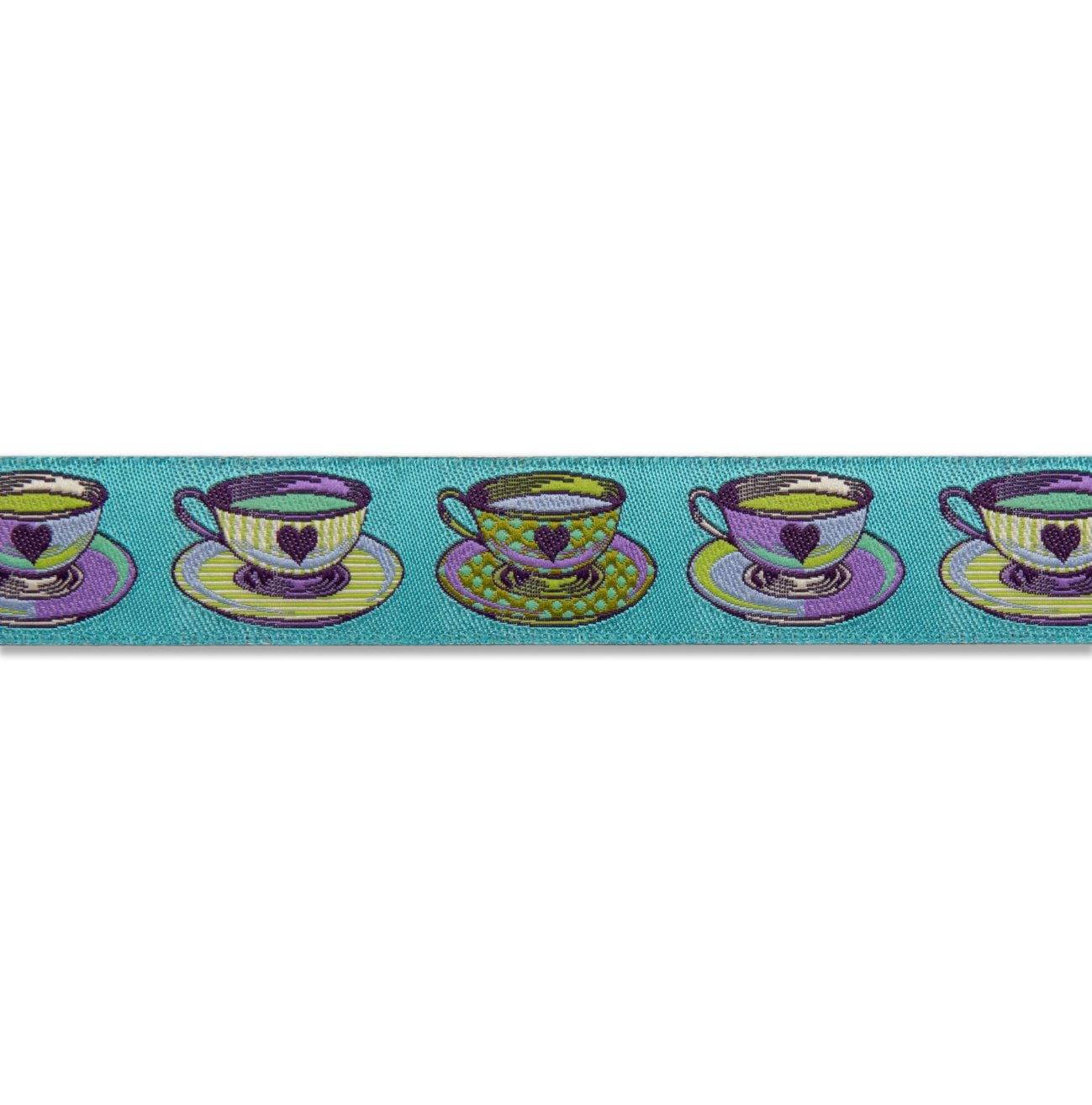 Tea Time Blue 7-8in Ribbon Curiouser & Curiouser by Tula Pink | TK-73/22mm col 1