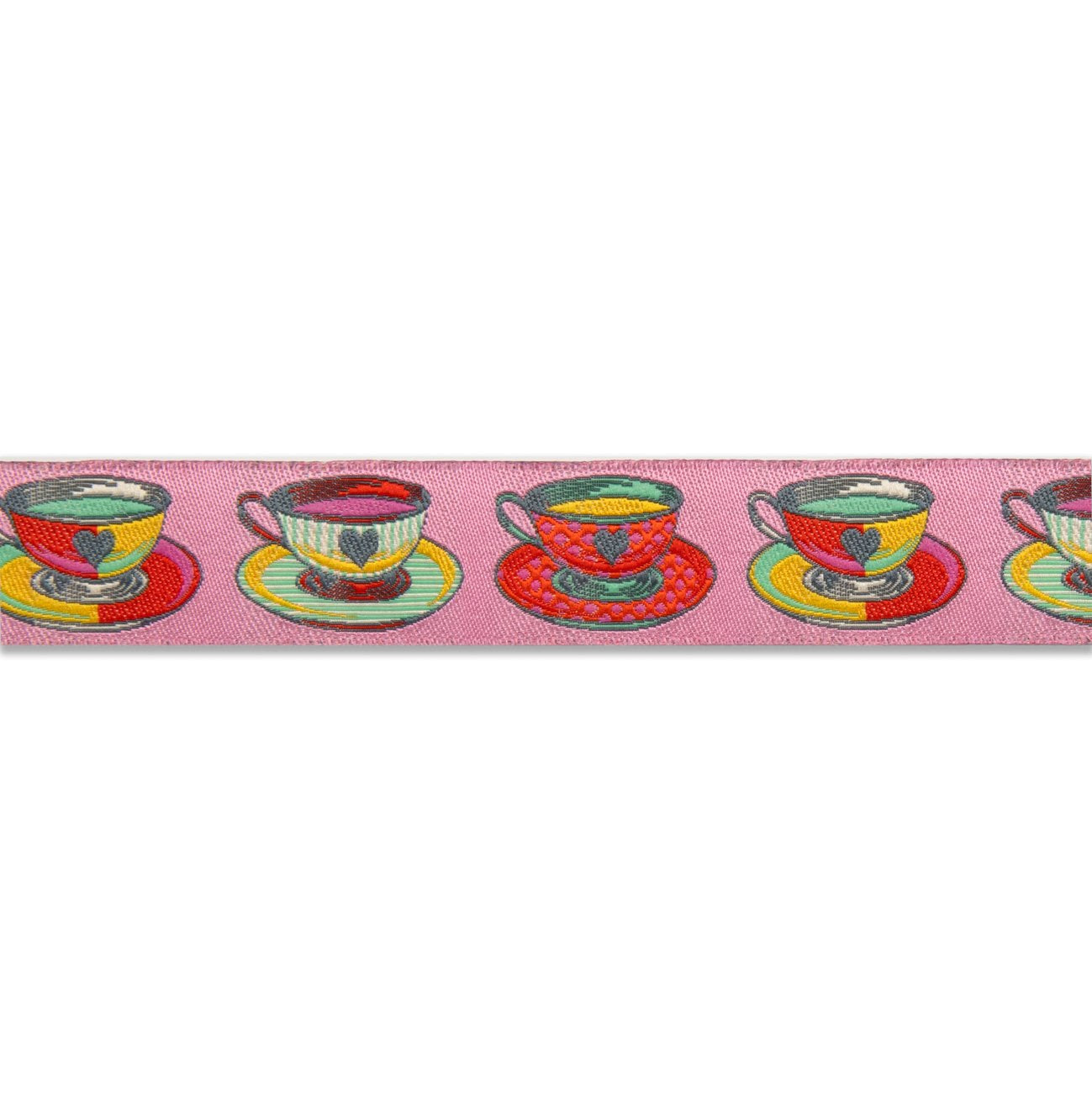 Tea Time Pink 7-8in Ribbon Curiouser & Curiouser by Tula Pink | TK-73/22mm col 2