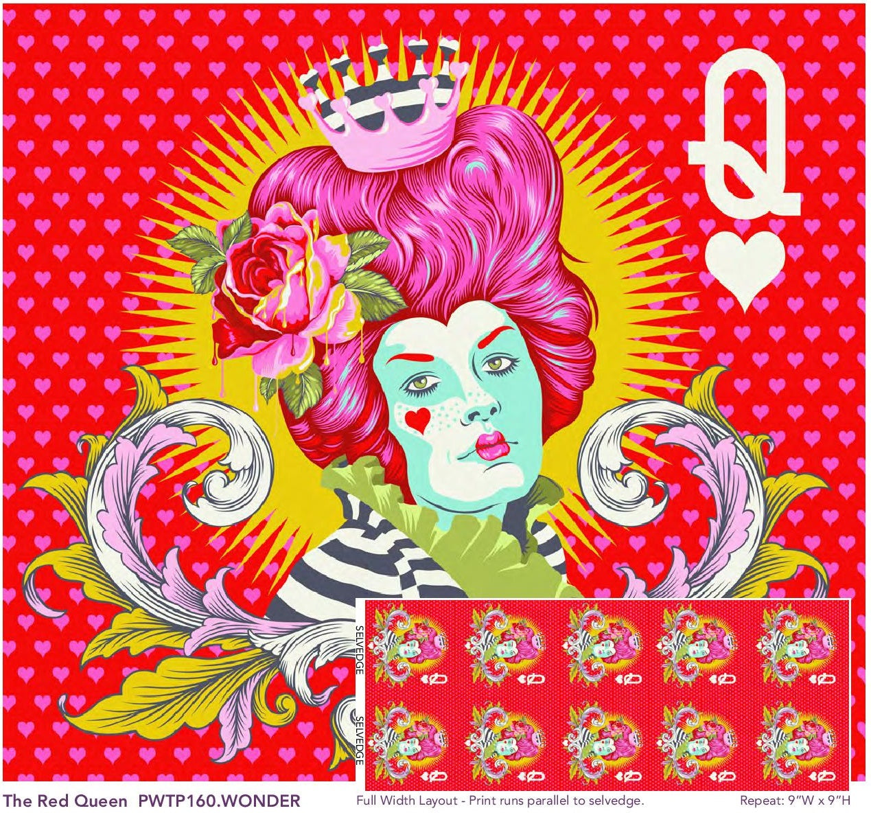 The Red Queen in Wonder - Curiouser & Curiouser by Tula Pink | PWTP160.WONDER